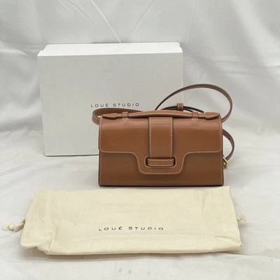 Loue Studio Womens Mano Pochette Top Handle Crossbody Faux Leather Cognac - Image 1 of 4