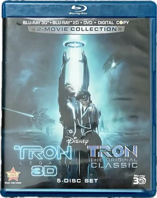 TRON / TRON Legacy 5-Disc Set (3D/2D Blu-ray + DVD) – OOP – Very Good Condition - Image 1 of 4