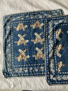 2 folk art Vintage 80s/90s Batik hand blocked cushion covers square Cotton - Picture 1 of 11