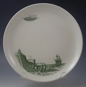 ANTIQUE SCI LAVENO ITALY HISTORIC SCENE LAKE MAGGIORE? SAIL SHIPS PLATE - Picture 1 of 6