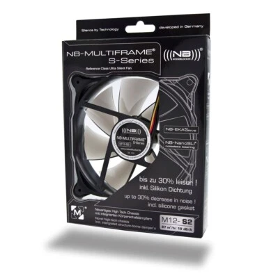4250051906370 Noiseblocker M12-S2 computer cooling system Computer case Fan Blac - Image 1 of 3