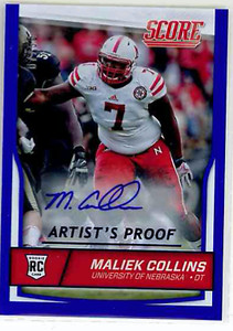 MALIEK COLLINS 2016 SCORE ARTIST'S PROOF BLUE ROOKIE CAR /50