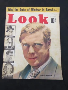 LOOK Magazine August 30 1938 DUKE OF WINDSOR JOE KENNEDY CHARLIE MCCARTHY DEMPSE - Picture 1 of 6