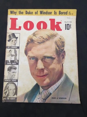 LOOK Magazine August 30 1938 DUKE OF WINDSOR JOE KENNEDY CHARLIE MCCARTHY DEMPSE - Image 1 of 4