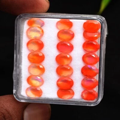 21 peças opala etíope natural corte oval facetado 7mm*5mm pedras preciosas soltas atacado - Imagem 1 de 4