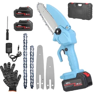 Mini Chainsaw 6" Handheld Electric Chainsaw Cordless Chain Saw for Wood Cutting - Picture 1 of 17