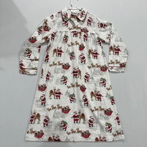 POTTERY BARN KIDS Heritage Santa FLANNEL NIGHTGOWN Size 10 Never Worn - Picture 1 of 5