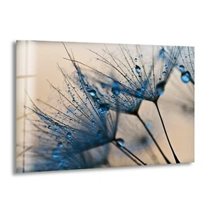 Arte de pared de vidrio con flor de diente de león azul - Imagen 1 de 7