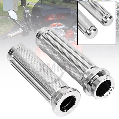 Chrome 1" Handlebar Hand Grip Fit For Harley Heritage Springer Road King FLHR - Image 1 of 4