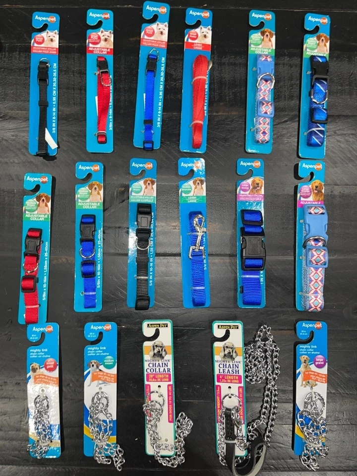 Aspen Pet Dog YOU PICK Different Sizes Collars Chain Collars Chain Leash - Image 1 of 1