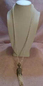 Collar de borla perla de agua dulce con gorra de circonio cúbico pavimentado como Dolly Parton - Imagen 1 de 8