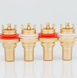 PIASTRA ORO RCA CONNETTORE FEMMINA TELAIO PRESE Altoparlante Rca Presa Montaggio a Pannello - Foto 1 di 5