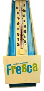 Vintage "Enjoy Sugar Free FRESCA" 1970's Working Thermometer/ 18" Molded Plastic - Picture 1 of 10