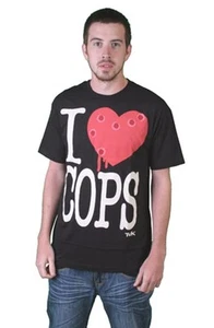 T-shirt Tavik USA da uomo nera bianca porcellino I Love Hate Cops Police Brutality nuova con etichette - Foto 1 di 7