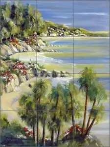 Piastrella paesaggio marino backsplash murale ceramica Whitney Beach Art - POV-TWA009 - Foto 1 di 2