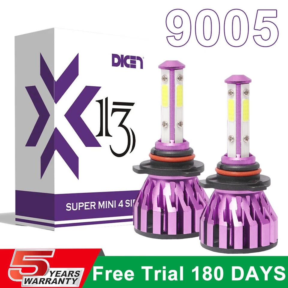 2pcs 9005 H10 HB3 380W LED Car Headlight Kit Hi or Lo Light Bulbs 38000LM - Image 1 of 4