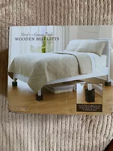 Bed Bath and Beyond Set of 4 Wooden Bed Lifts Espresso Finish 4.4 x 4.4 x 3.8 - Picture 1 of 3