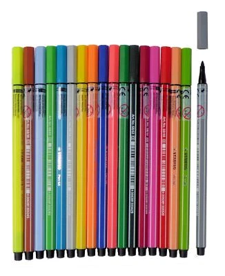 Stabilo® Pen 68 Fasermaler Filzstifte 10 Stück Strichstärke 1mm geruchlos robust - Bild 1 von 3
