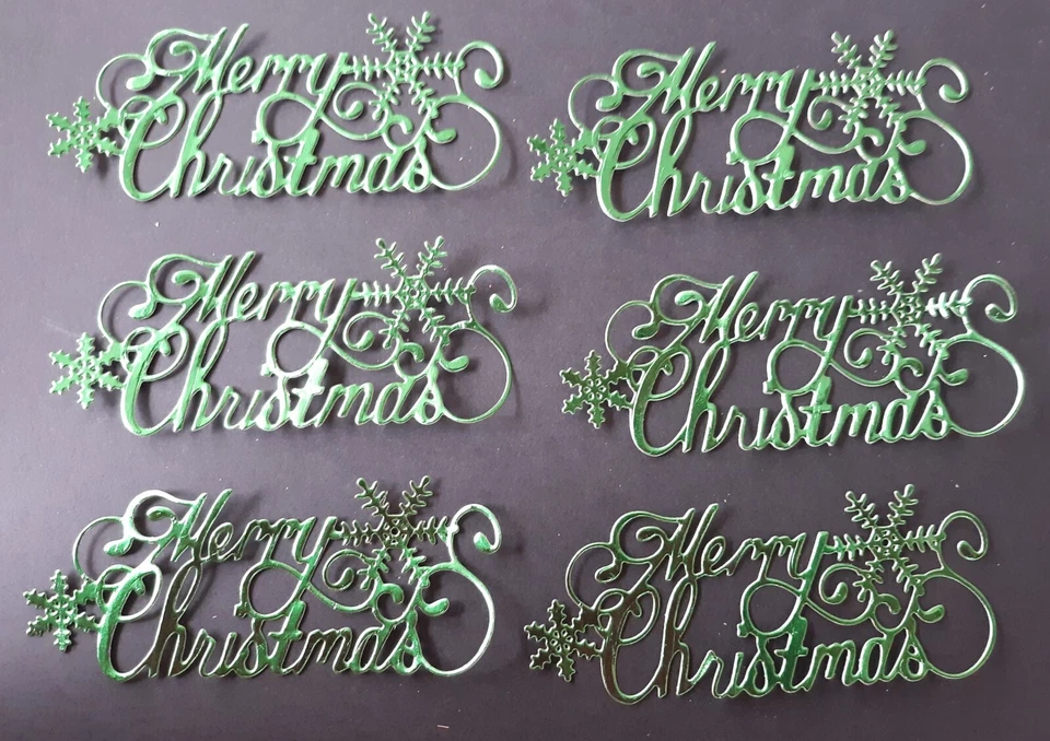 MERRY CHRISTMAS DIE CUTS FOR CARDMAKING & SCRAPBOOKING~ 6 PC. - Image 1 of 1