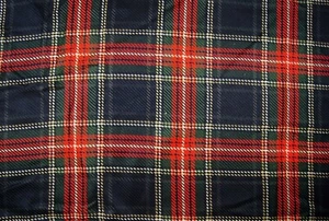 1+ Yards Blue Red White Plaid Silky Poly-Cotton Blend 41" X 58" - Picture 1 of 3