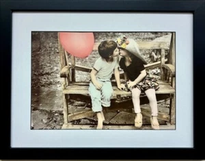 Artista Sconosciuto "Mascalzoni Romantici" Personalizzato CORNICIATO Bambini Arte NUOVO - Foto 1 di 3