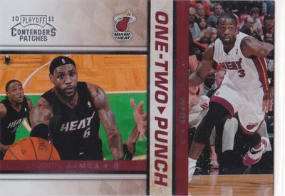 LEBRON JAMES & DWYANE WADE Miami Heat INSERTAR TARJETA Parches de Playoff Baloncesto LE! Foto 1 de 2