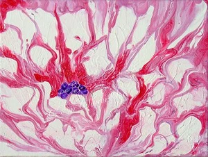 Floral (ii) Original Acrylic Abstract Pink Flower Painting by EnChuen Soo - Picture 1 of 2