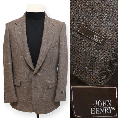 JOHN HENRY VINTAGE TWEED mens slim fit sport coat suit jacket blazer 42 R - Image 1 of 4