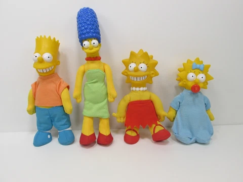 Simpsons Family Lot of 4 Plush Dolls Burger King 1990 Bart Marge Lisa Maggie Cover