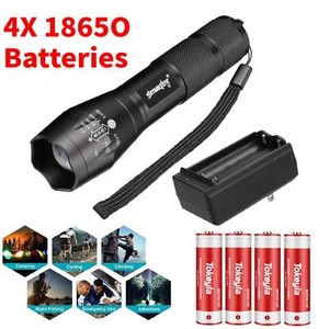 Super Bright Rechargeable LED Tactical Flashlight 5Modes Zoomable Torch Lamp