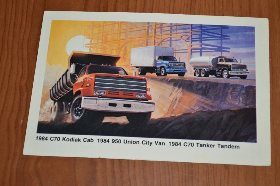 ★★1984 CHEVY TRUCK C70/KODIAK CAB /TANKER ORIGINAL DEALER PROMO POSTCARD 84★★ - Image 1 of 1