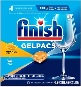 Finish All in 1 Orange Scent Dishwasher Detergent Tablet - 84 Count - Picture 1 of 5
