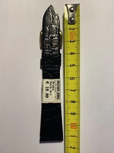 Uhrenarmband Echt Leder Art Kroko schwarz 20mm NEU! - Bild 1 von 2