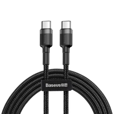 Baseus Cafule USB-C to USB-C Cable 1Meter 60W PD 2.0 Fast Charging  - Black - Image 1 of 4