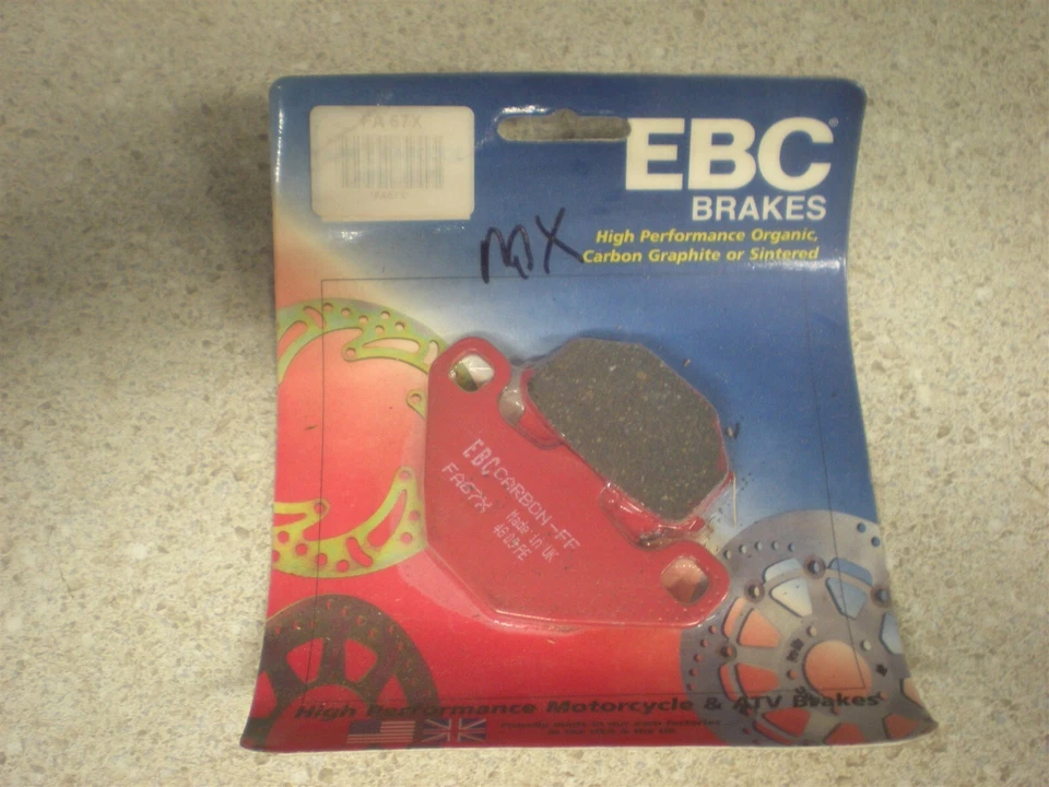 Pastillas de freno de motocicleta EBC 1985-05 Kawasaki KL600/250 KDX200 FA67X como nuevas Foto 1 de 2