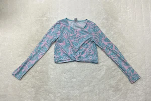 Art Class Girls Size XXL (18) Tropical Leaf Long Sleeve Cropped Swim Top Knotted - Picture 1 of 10
