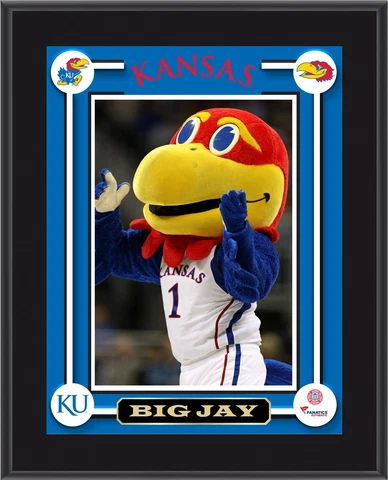 Kansas Jayhawks Big Jay Mascot Sublimated 10.5x13 Plaque - Fanatics Cover