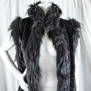 BRUNELLO CUCINELLI New Black Genuine Fur Women Reversible Vest Jacket Size L - Picture 1 of 13