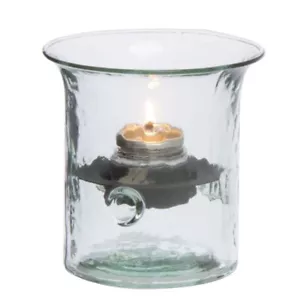 Kalalou Recycled Mini Glass Candle Holder With Removable Rustic Metal Insert - Picture 1 of 4