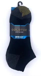 GOLDTOE® Hombre Sport No Show Calcetines Negros Paquete de 4 "Cojín VAPOR-TECH" ¡¡¡NUEVO!!!! - Imagen 1 de 7