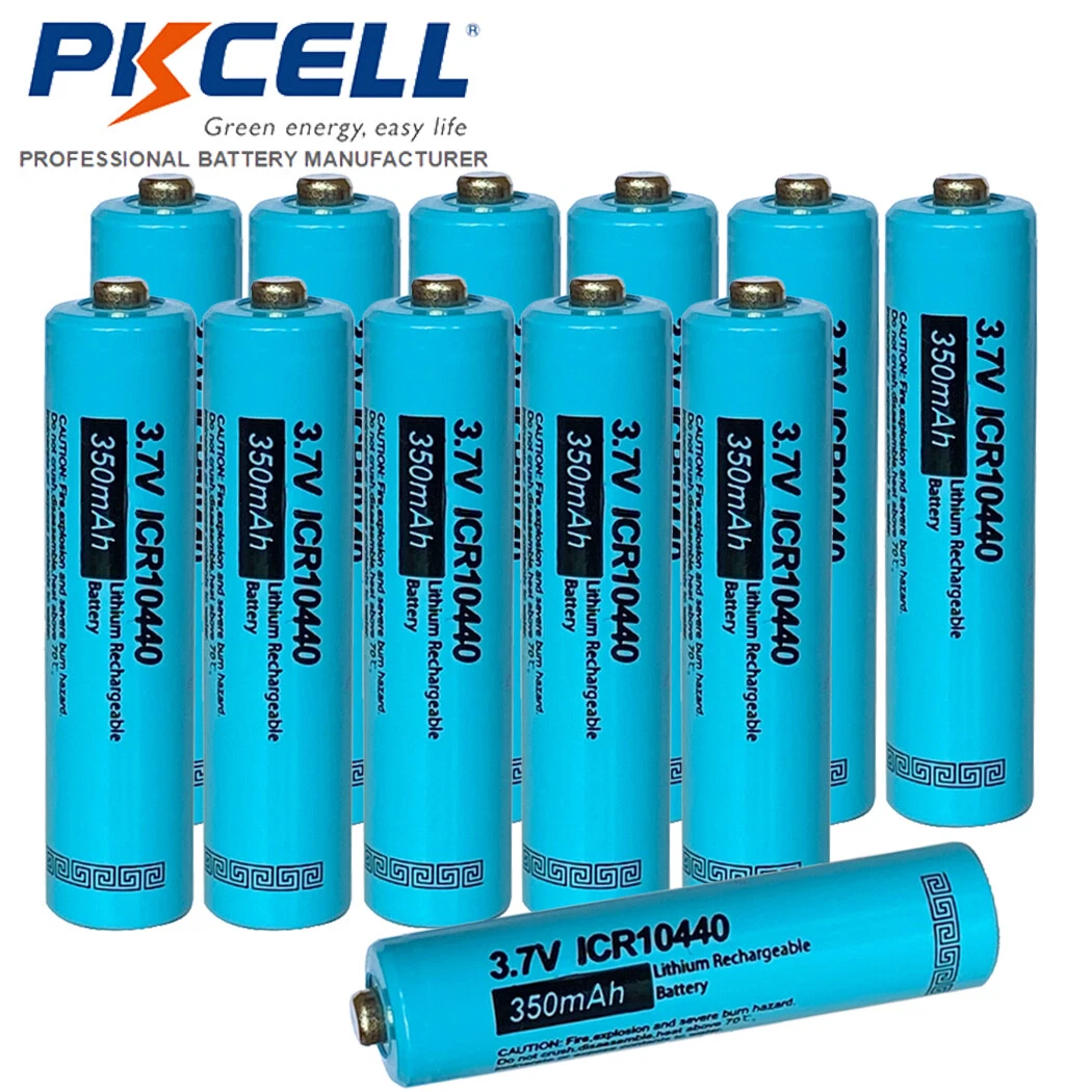 PKCELL 18350 Rechargeable Batteries - 4 Pack 900mAh 3.7V Lithium Batteries For Flashlights & Devices