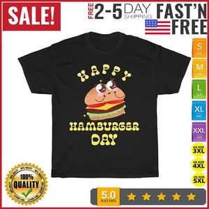National Hamburger Day Kawaii Burger Cheeseburger Fast Food T Shirt Men Women - Picture 1 of 9