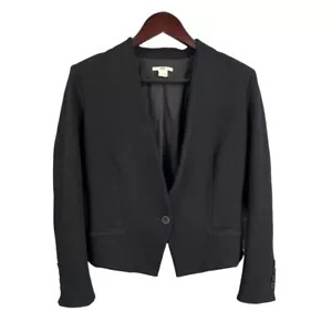 Helmut Lang Women Blazer Jacket One Button Cropped Office Minimalist Edgy Medium - Picture 1 of 7