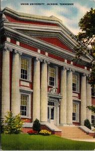 Cartolina vintage anni '30 Union University Jackson Tennessee TN in lino inutilizzata - Foto 1 di 2