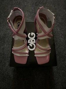 Gbg Los Angeles Women's Chloin Block Heel Dress Sandals Shoes(size 7.5) Pink - Picture 1 of 8