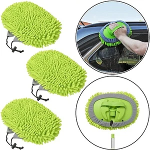 3 x Chenille Microfasertuch für Teleskop Waschbürste Grün für Autowaschbürste - Bild 1 von 8