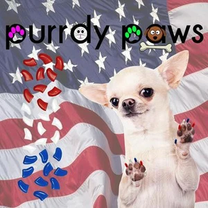Weiche Nagelkappen für Hundekrallen (USA-Flaggenkombination) Purrdy Paws * 6 Größen bis XXL - Bild 1 von 3