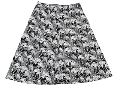 Falda Tommy Hilfiger Para Mujer Negra Blanca Floral Línea A - Talla 2 Foto 1 de 3