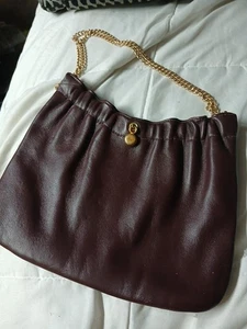  Cartera clutch vintage años 50 ANDE vino cuero borgoña - Imagen 1 de 2