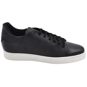 Sneakers uomo 971 bassa in vera pelle bottolata nera classico sportivo fondo bia - Foto 1 di 9